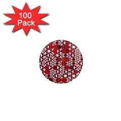 Red Black Checkered 1  Mini Magnets (100 Pack)  by SpinnyChairDesigns