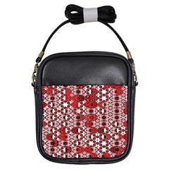 Red Black Checkered Girls Sling Bag by SpinnyChairDesigns