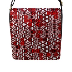 Red Black Checkered Flap Closure Messenger Bag (l) by SpinnyChairDesigns