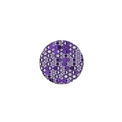 Purple Black Checkered 1  Mini Magnets by SpinnyChairDesigns