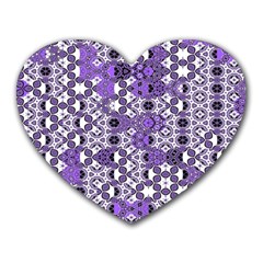 Purple Black Checkered Heart Mousepads by SpinnyChairDesigns