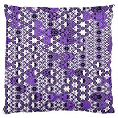 Purple Black Checkered Large Flano Cushion Case (one Side) by SpinnyChairDesigns