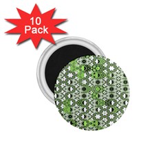 Black Lime Green Checkered 1 75  Magnets (10 Pack)  by SpinnyChairDesigns