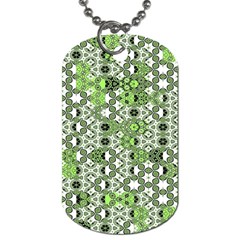 Black Lime Green Checkered Dog Tag (one Side) by SpinnyChairDesigns