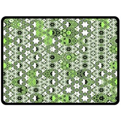 Black Lime Green Checkered Fleece Blanket (large)  by SpinnyChairDesigns