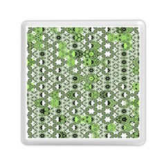 Black Lime Green Checkered Memory Card Reader (square) by SpinnyChairDesigns