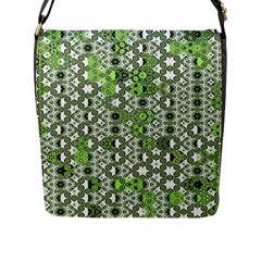 Black Lime Green Checkered Flap Closure Messenger Bag (l) by SpinnyChairDesigns