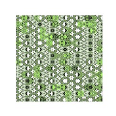 Black Lime Green Checkered Small Satin Scarf (square) by SpinnyChairDesigns