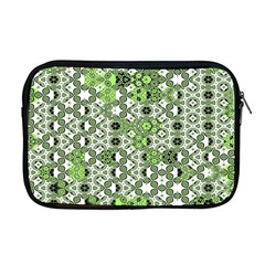 Black Lime Green Checkered Apple Macbook Pro 17  Zipper Case by SpinnyChairDesigns