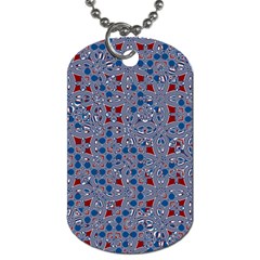 Abstract Checkered Pattern Dog Tag (one Side) by SpinnyChairDesigns