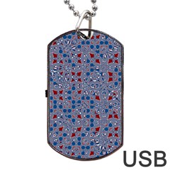 Abstract Checkered Pattern Dog Tag Usb Flash (two Sides) by SpinnyChairDesigns