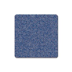 Artsy Blue Checkered Square Magnet by SpinnyChairDesigns