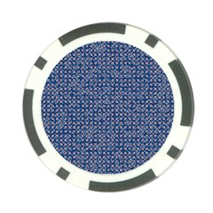 Artsy Blue Checkered Poker Chip Card Guard by SpinnyChairDesigns