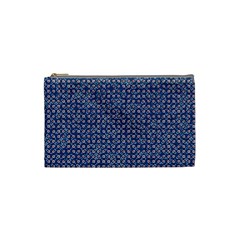 Artsy Blue Checkered Cosmetic Bag (small)