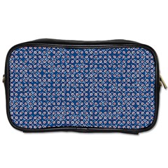 Artsy Blue Checkered Toiletries Bag (two Sides) by SpinnyChairDesigns