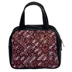 Abstract Red Black Checkered Classic Handbag (two Sides) by SpinnyChairDesigns