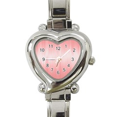 Fresh Pink Ombre Heart Italian Charm Watch by SpinnyChairDesigns