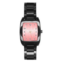 Fresh Pink Ombre Stainless Steel Barrel Watch by SpinnyChairDesigns