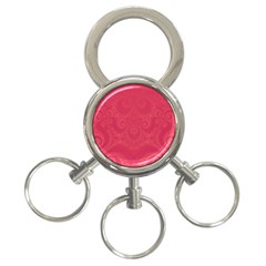 Blush Pink Octopus Swirls 3-ring Key Chain by SpinnyChairDesigns