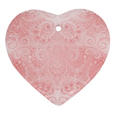 Pretty Pink Spirals Ornament (heart) by SpinnyChairDesigns