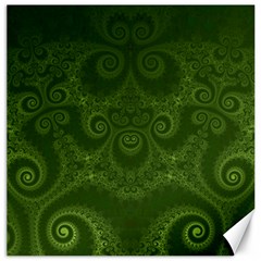 Forest Green Spirals Canvas 12  X 12  by SpinnyChairDesigns