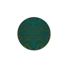 Teal Green Spirals Golf Ball Marker by SpinnyChairDesigns