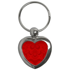 Red Spirals Key Chain (heart) by SpinnyChairDesigns