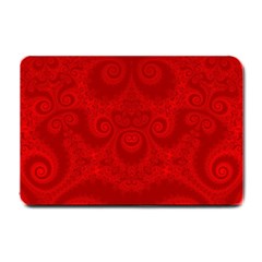 Red Spirals Small Doormat  by SpinnyChairDesigns