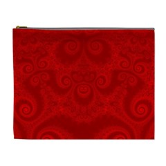 Red Spirals Cosmetic Bag (xl) by SpinnyChairDesigns