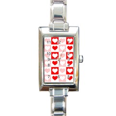 Hearts  Rectangle Italian Charm Watch by Sobalvarro