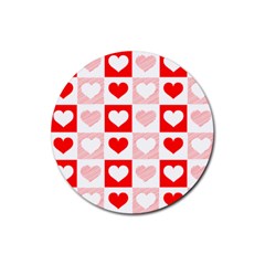 Hearts  Rubber Round Coaster (4 Pack)  by Sobalvarro