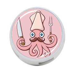 Squid Chef Cartoon 4-port Usb Hub (two Sides) by sifis