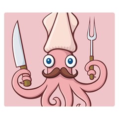 Squid Chef Cartoon Double Sided Flano Blanket (small) 