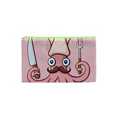 Squid Chef Cartoon Cosmetic Bag (xs) by sifis