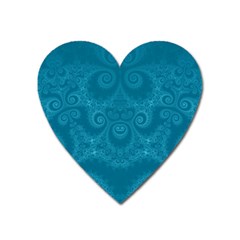 Cerulean Blue Spirals Heart Magnet by SpinnyChairDesigns