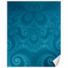 Cerulean Blue Spirals Canvas 16  X 20  by SpinnyChairDesigns