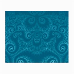 Cerulean Blue Spirals Small Glasses Cloth (2 Sides) by SpinnyChairDesigns