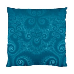 Cerulean Blue Spirals Standard Cushion Case (two Sides) by SpinnyChairDesigns