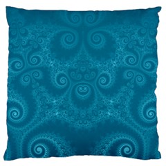 Cerulean Blue Spirals Large Cushion Case (one Side) by SpinnyChairDesigns