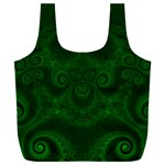 Emerald Green Spirals Full Print Recycle Bag (XXXL) Back