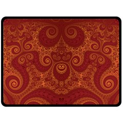 Red And Gold Spirals Double Sided Fleece Blanket (large)  by SpinnyChairDesigns