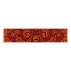 Red And Gold Spirals Velvet Scrunchie by SpinnyChairDesigns