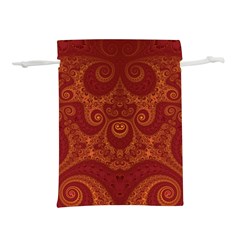 Red And Gold Spirals Lightweight Drawstring Pouch (l) by SpinnyChairDesigns