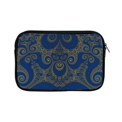 Navy Blue And Gold Swirls Apple Ipad Mini Zipper Cases by SpinnyChairDesigns