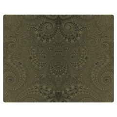 Rustic Green Brown Swirls Double Sided Flano Blanket (medium)  by SpinnyChairDesigns
