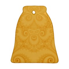 Golden Honey Swirls Bell Ornament (two Sides) by SpinnyChairDesigns