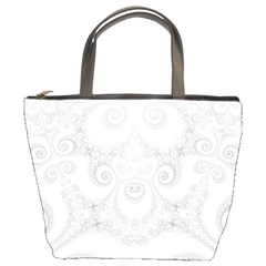 Wedding White Swirls Spirals Bucket Bag by SpinnyChairDesigns