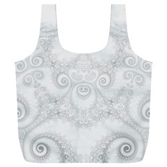 Wedding White Swirls Spirals Full Print Recycle Bag (xxl) by SpinnyChairDesigns