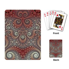 Red And White Color Swirls Playing Cards Single Design (rectangle) by SpinnyChairDesigns