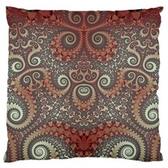 Red And White Color Swirls Large Cushion Case (two Sides) by SpinnyChairDesigns